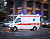 An ambulance at work