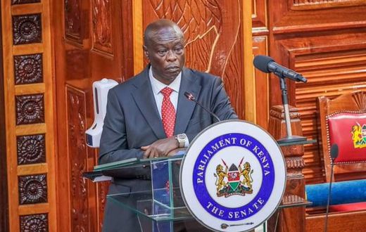 Deputy President Rigathi Gachagua during his impeachment trial hearing at the Senate