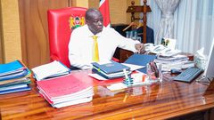 File image of impeached Deputy President Rigathi Gachagua at his office