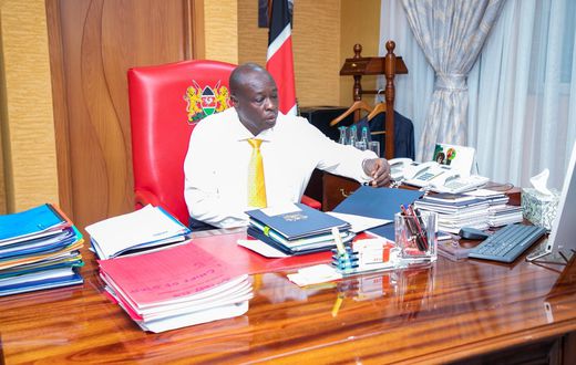 File image of impeached Deputy President Rigathi Gachagua at his office