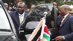 Deputy President Rigathi Gachagua boarding his official car