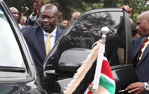 Deputy President Rigathi Gachagua boarding his official car
