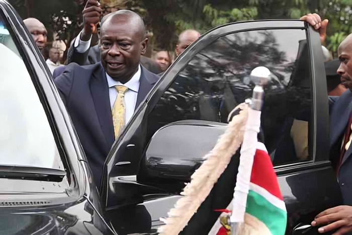 Deputy President Rigathi Gachagua boarding his official car