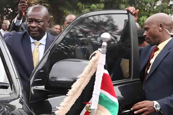 Deputy President Rigathi Gachagua boarding his official car