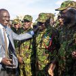 President William Ruto with police officer who are part of the Multinational Security Support Mission for Haiti on September 2024