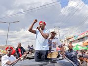 Activist Bob Njagi addressing a previous rally
