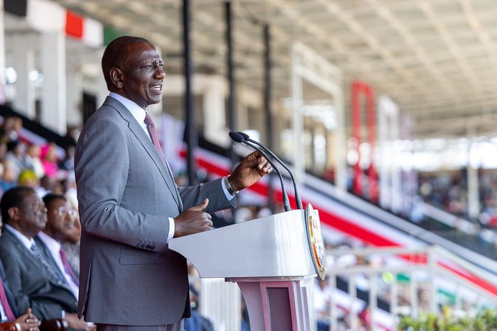 President William Ruto leading the country in celebrating the 61st Mashujaa Day at the Kwale Stadium, Kwale County.