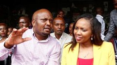 File image of Moses Kuria and Susan Kihika