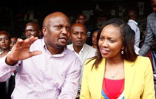 File image of Moses Kuria and Susan Kihika