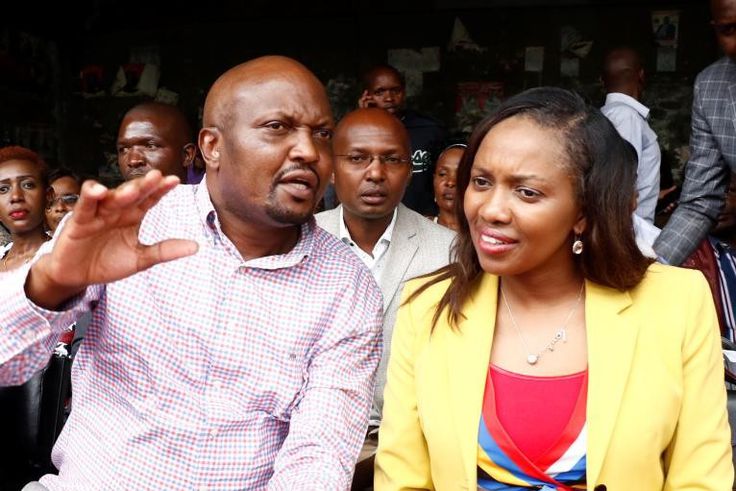 File image of Moses Kuria and Susan Kihika