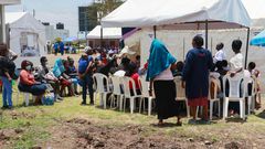 Women getting check ups at a medical camp at Mbagathi County Hospital.