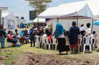 Women getting check ups at a medical camp at Mbagathi County Hospital.
