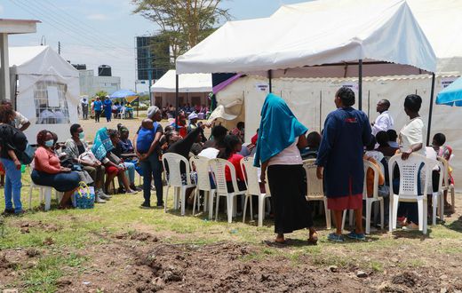 Women getting check ups at a medical camp at Mbagathi County Hospital.