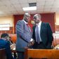 Former Deputy President Rigathi Gachagua and his lawyer Paul Muite
