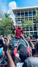 Morara Kebaso during a rally in Nairobi CBD