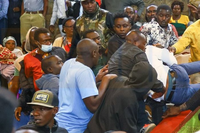 Political activist Morara Kebaso at the Bomas of Kenya where he had gone to take part in the public participation exercise on Deputy President Rigathi Gachagua’s impeachment motion. when he was attacked