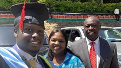File image of Keith Ikinu Rigathi with his parents, DP Rigathi Gachagua and Pastor Dorcas Rigathi