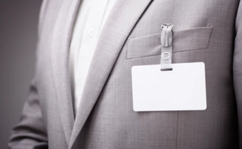 A suit with a tag