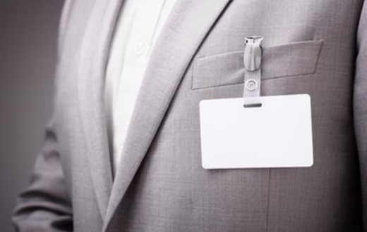 A suit with a tag