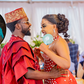 A photo of fashion designer Bolo Bespoke and Mueni during their wedding, inset, musician Timmy T Dat