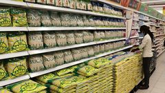 Sugar in supermarket shelves