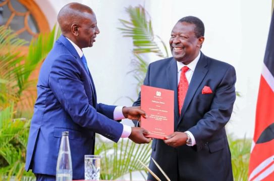 File of President William Ruto and Prime CS Musalia Mudavadi.