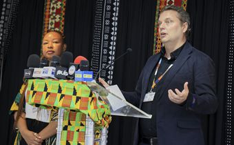 Sandra Chege, Head of Arts at the British Council Kenya & Director of the UK/Kenya Season with Tom Porter, Country Director, British Council Kenya and East African Cluster Lead