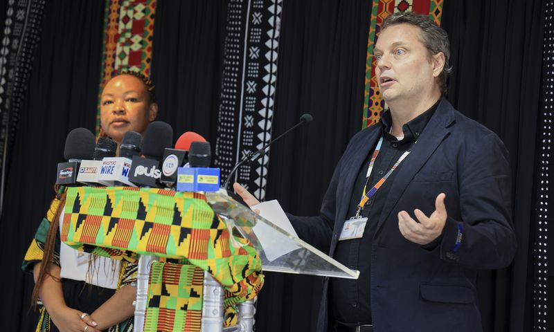 Sandra Chege, Head of Arts at the British Council Kenya & Director of the UK/Kenya Season with Tom Porter, Country Director, British Council Kenya and East African Cluster Lead