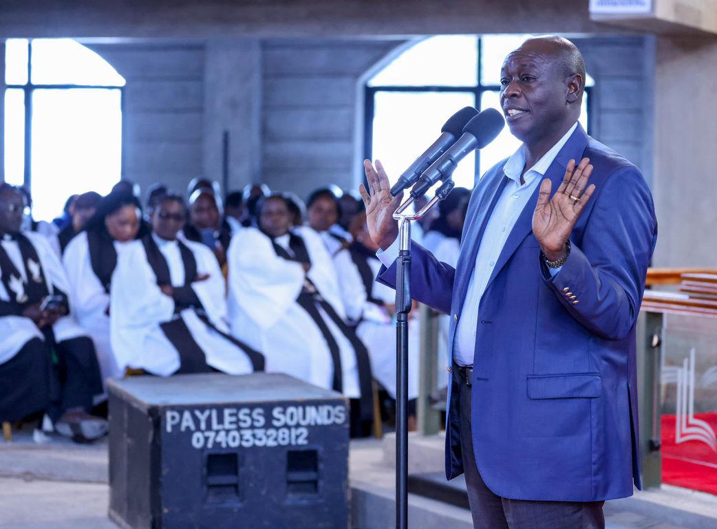 DCP leader Rigathi Gachagua speaking  at the ACK Diocese of Nyahururu in Laikipia County on Sunday, June 29, 2025