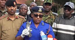 County Police Commander Doris Kemey addressing the media