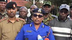 County Police Commander Doris Kemey addressing the media