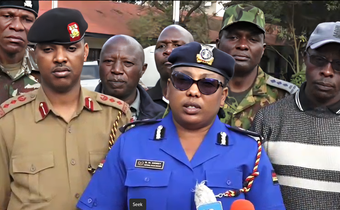 County Police Commander Doris Kemey addressing the media