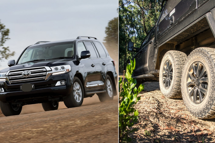 A collage of a Toyota Landcruiser 200 series