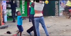 Screenshot of a shopkeeper confronting a man for Sh100 in pipeline, Nairobi
