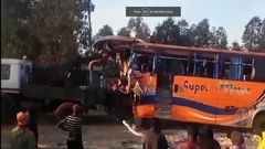A Super Metro bus collided with a lorry at Ahero in Nyando Sub-county, Kisumu County.