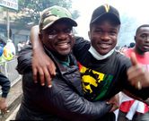 Maji Maji and his son during the Anti-Finance Bill protests