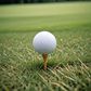 An AI-generated image of a golf ball on a tee
