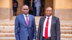 KRA chairman Antony Mwaura and former Commissioner General Githii Mburu