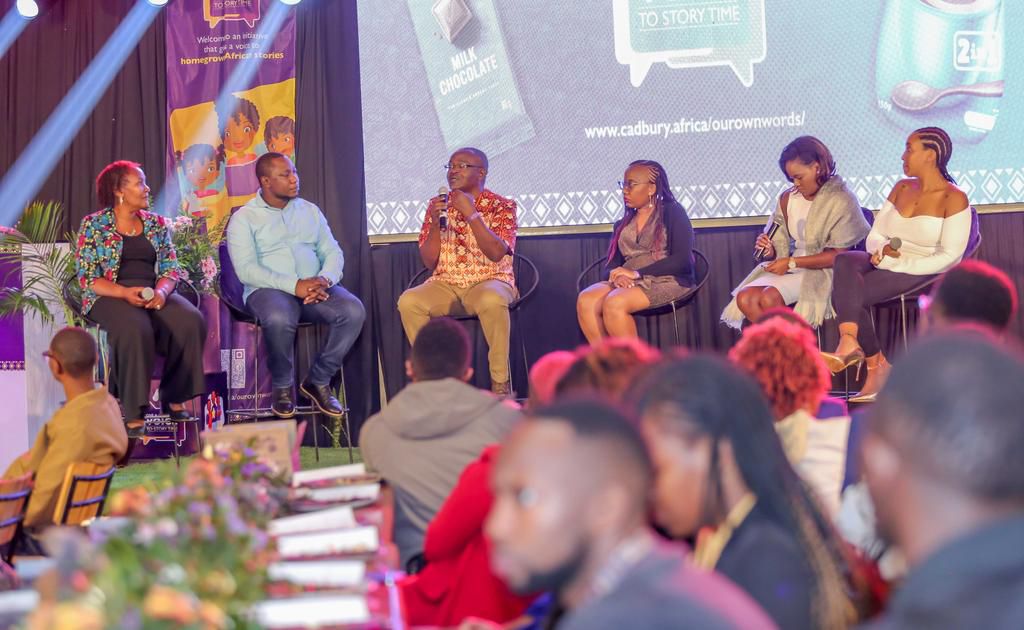 From left to right: Lunar Odawa - Child Psychologist, Richard Oduor- Publisher, Aghan Odero Africa Storyteller, Naomi Wambui - Author, Lorna Kamemba - Senior Category Brand Manager Chocolates and Biscuits ROA (Rest of Africa) Cadbury Kenya, Mondelez International and Tatiana Karanja- digital content creator.