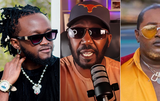 A collage of Bahati, Andrew Kibe and Terence Creative