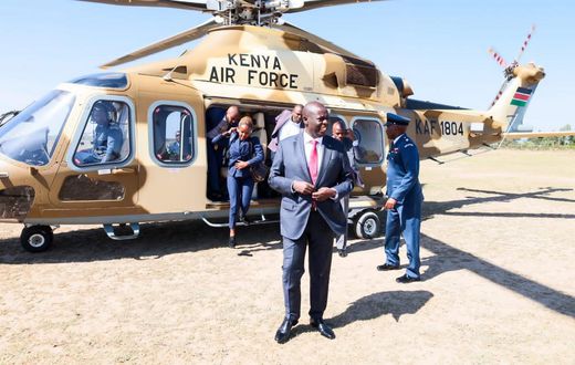 Deputy President  Rigathi Gachagua lands in Nanyuki for KDF Day celebrations on October 14, 2022