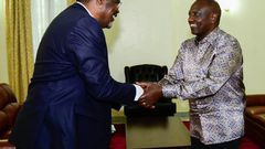 Miguna Miguna with President William Ruto at the Kisumu State Lodge on January 14, 2023