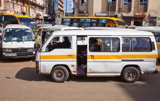 Afile photo of matatus in a terminus