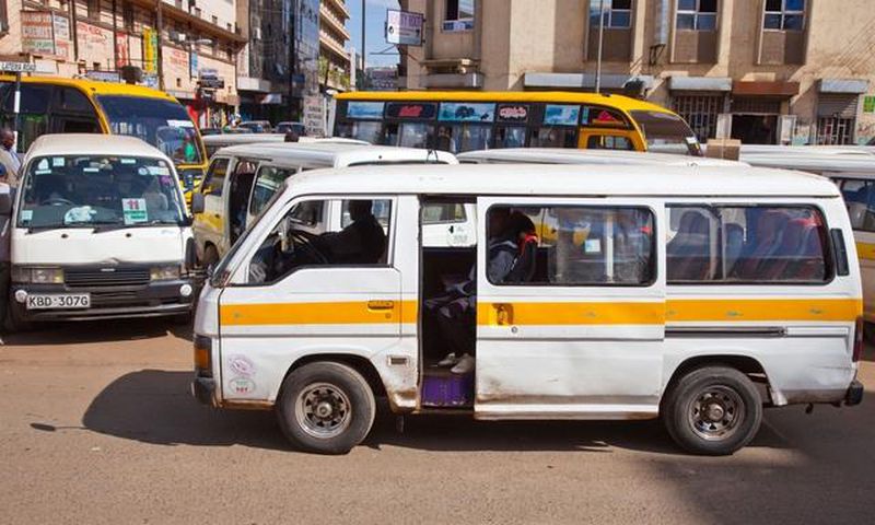 Afile photo of matatus in a terminus