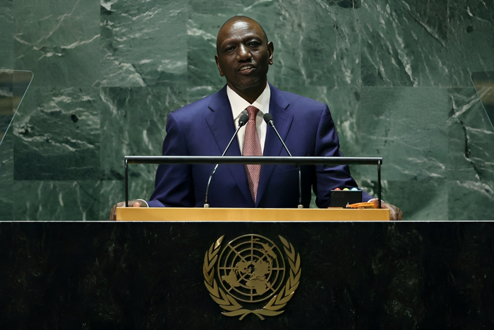 President William Ruto speaking at the United Nations General Assembly (UNGA), New York, USA.