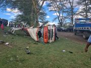 Matatu involved in an accident along the Nairobi - Nakuru highway