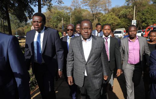 Former Interior CS Fred Matiang'i at the DCI headquarters Photo/Courtesy