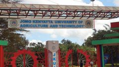File image of the JKUAT main gate. A student at the institution is reported to have died by suicide on Saturday, March 30 2024