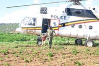 Police chopper rescues a child marooned by floods In Yatta, Machakos County