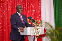 President William Ruto speaking at the Nakuru State Lodge on December 31